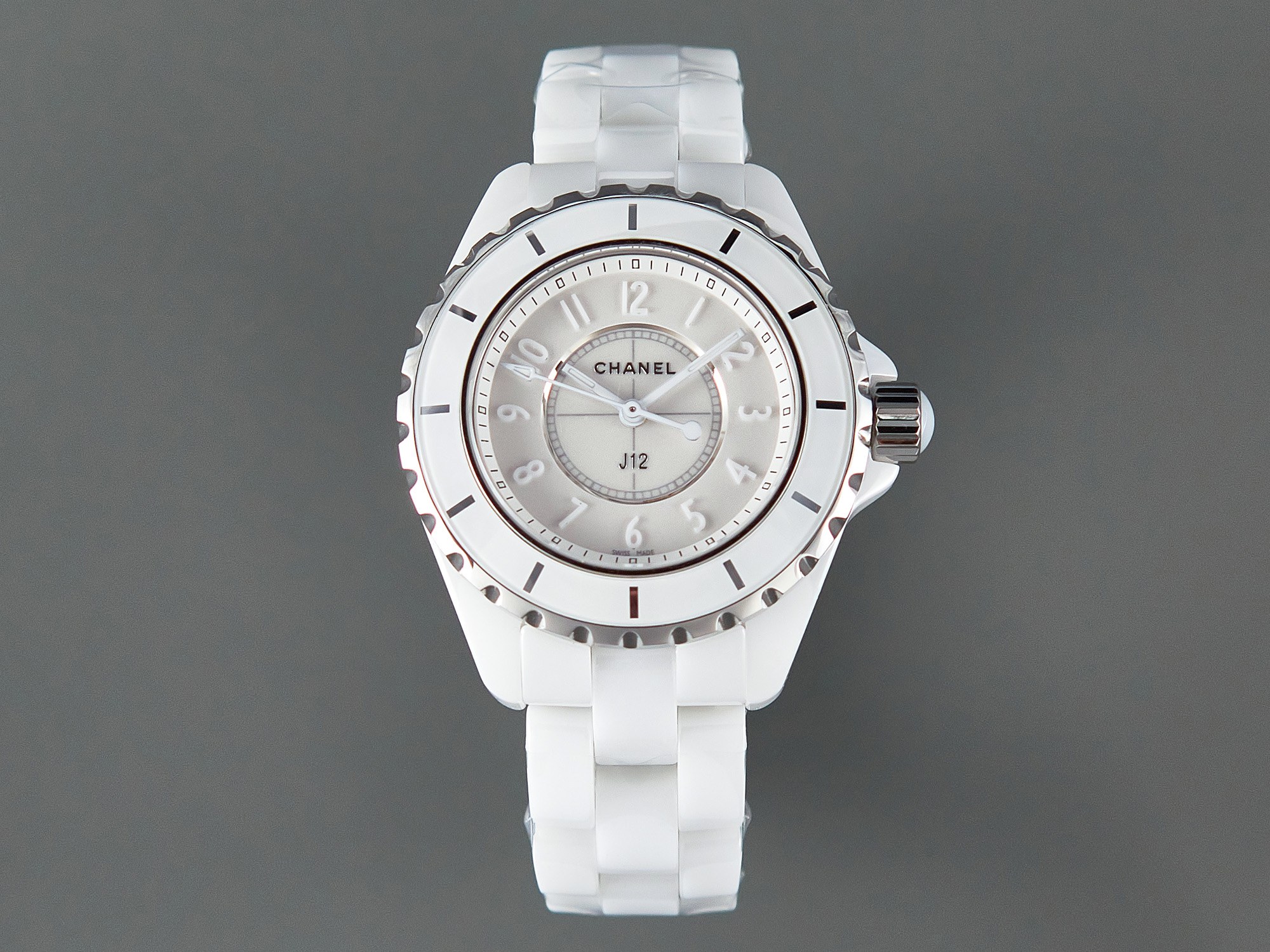 お得品‼chanelj12 値段スーパーコピー ウォッチ 防水 腕時計 ダイヤ飾り 男女兼用 H3442 ホワイト_1