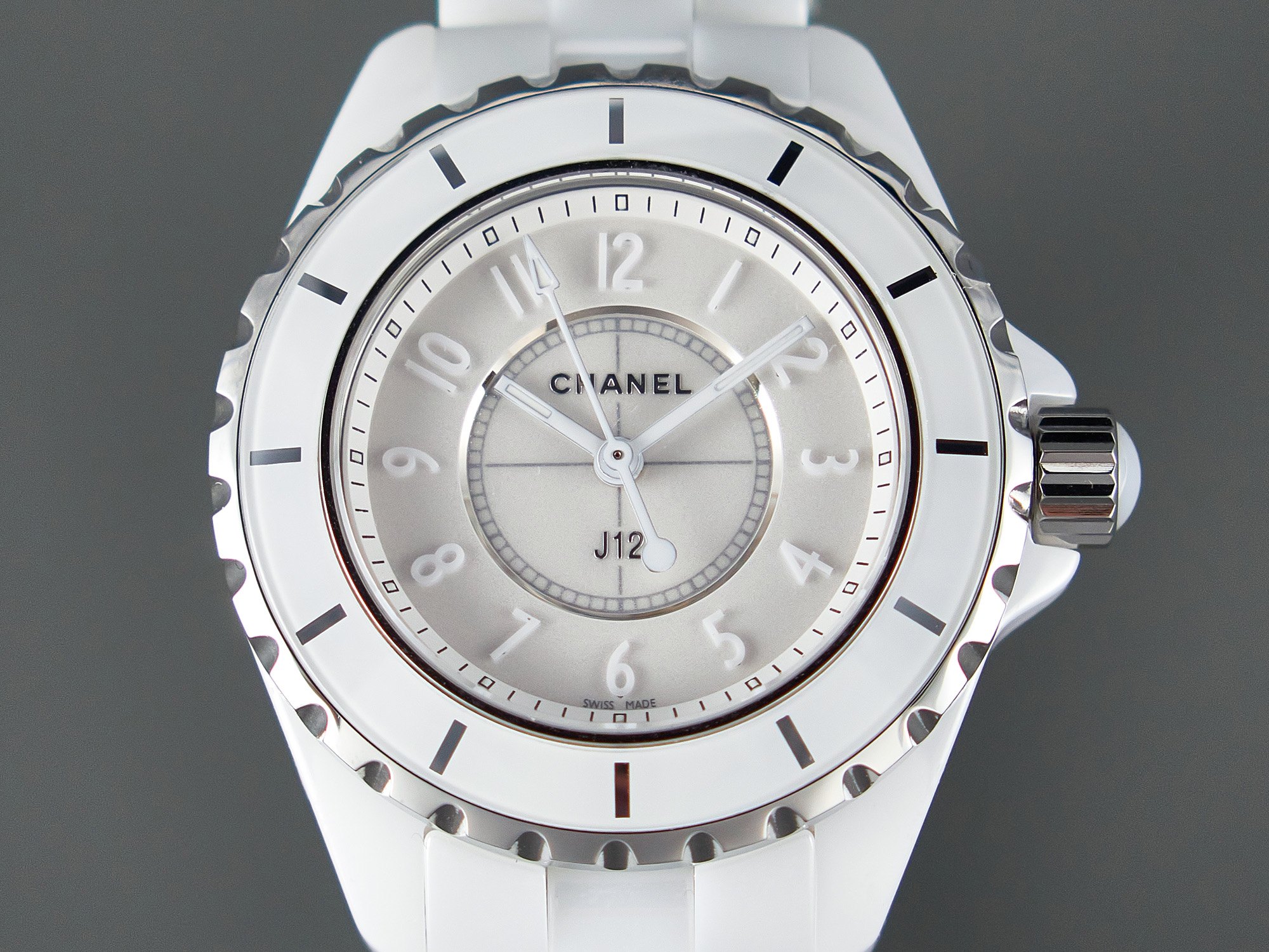 お得品‼chanelj12 値段スーパーコピー ウォッチ 防水 腕時計 ダイヤ飾り 男女兼用 H3442 ホワイト_2