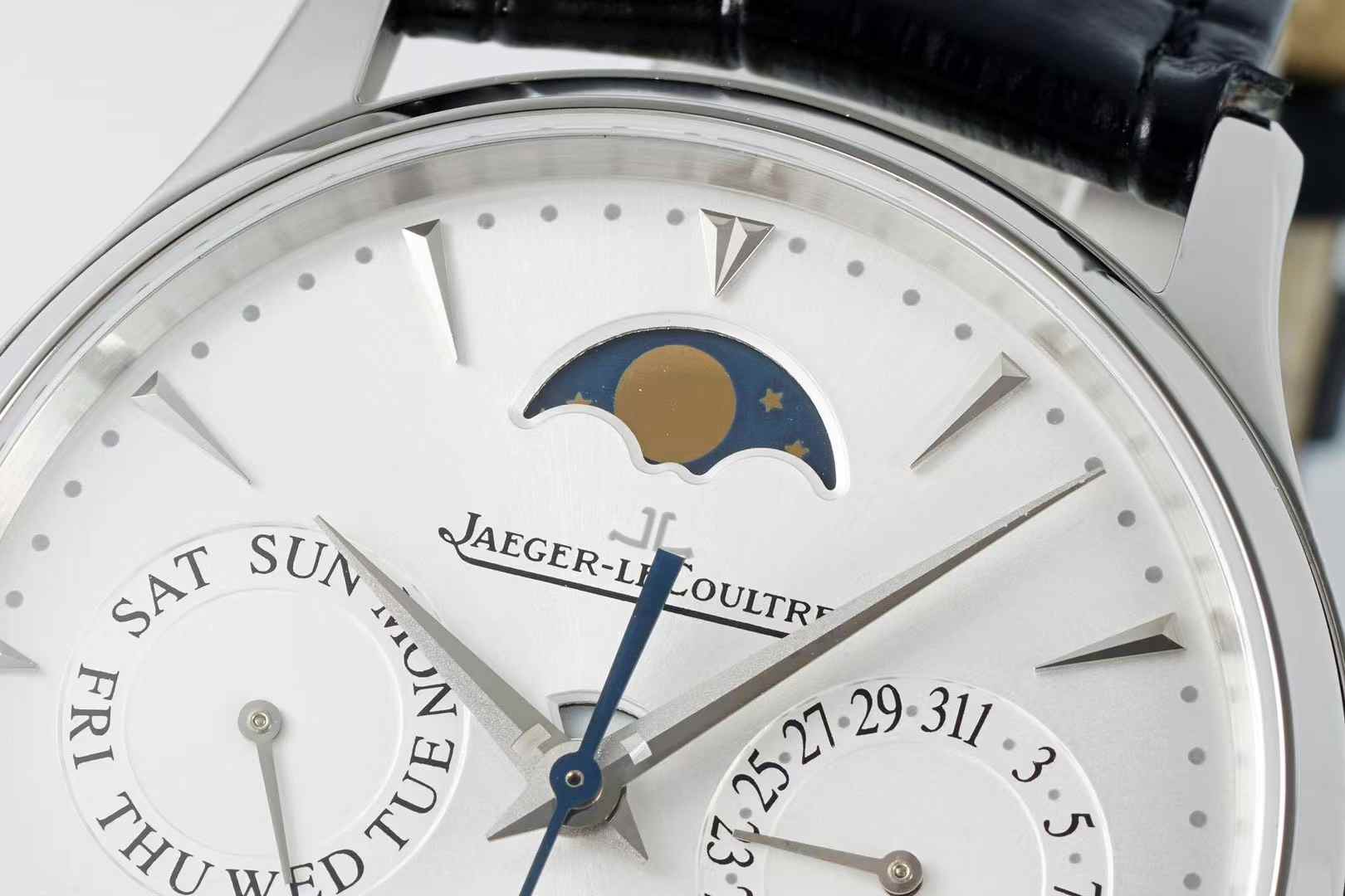 ジャガールクルト 置時計 手巻きコピー 腕時計 ウォッチ 防水 レザー 本革 超薄い メンズ ホワイト_4