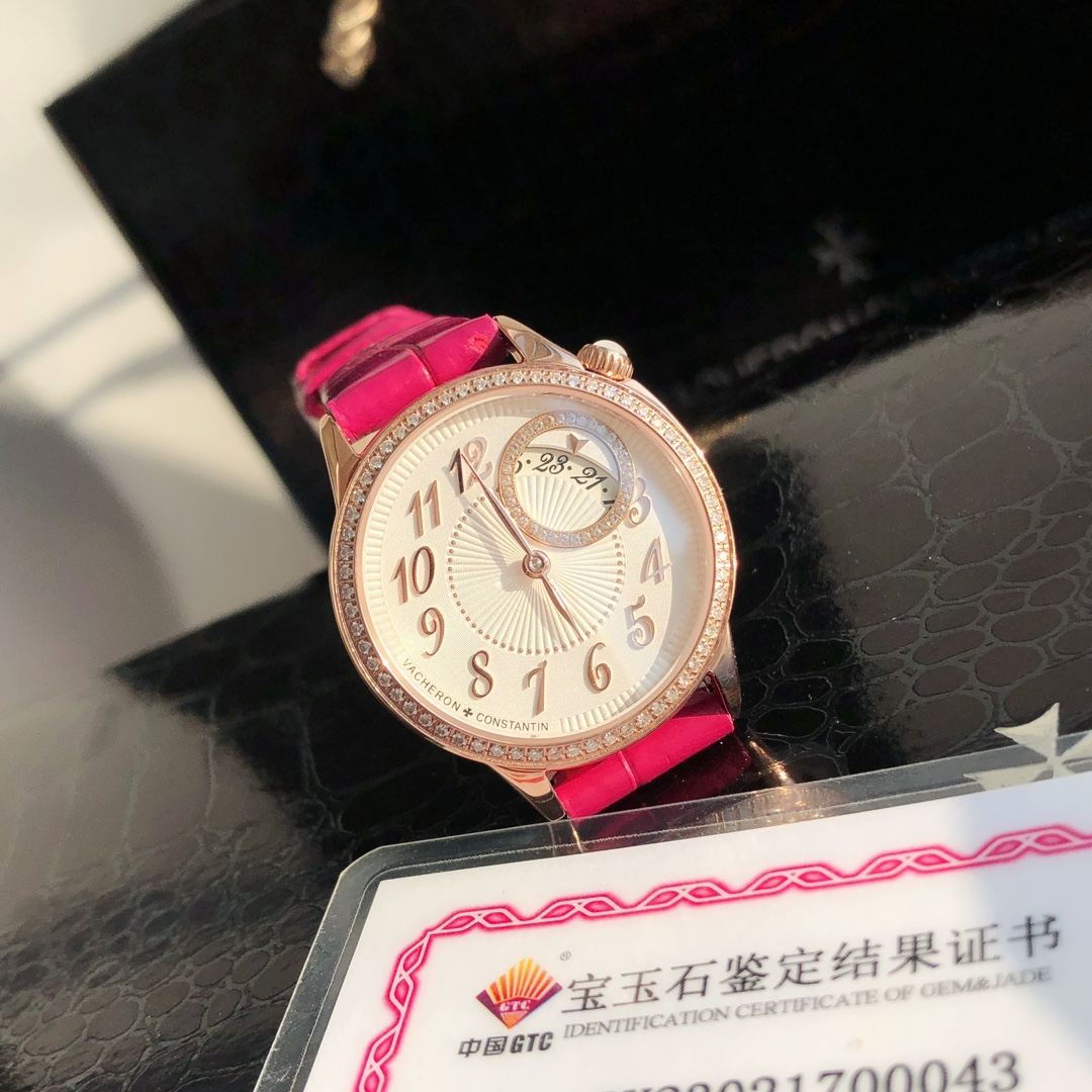 ヴァシュロンコンスタンタン 伊勢丹偽物 ウォッチ 防水 ダイヤ飾り 腕時計 優雅レディ ローズレッド_3