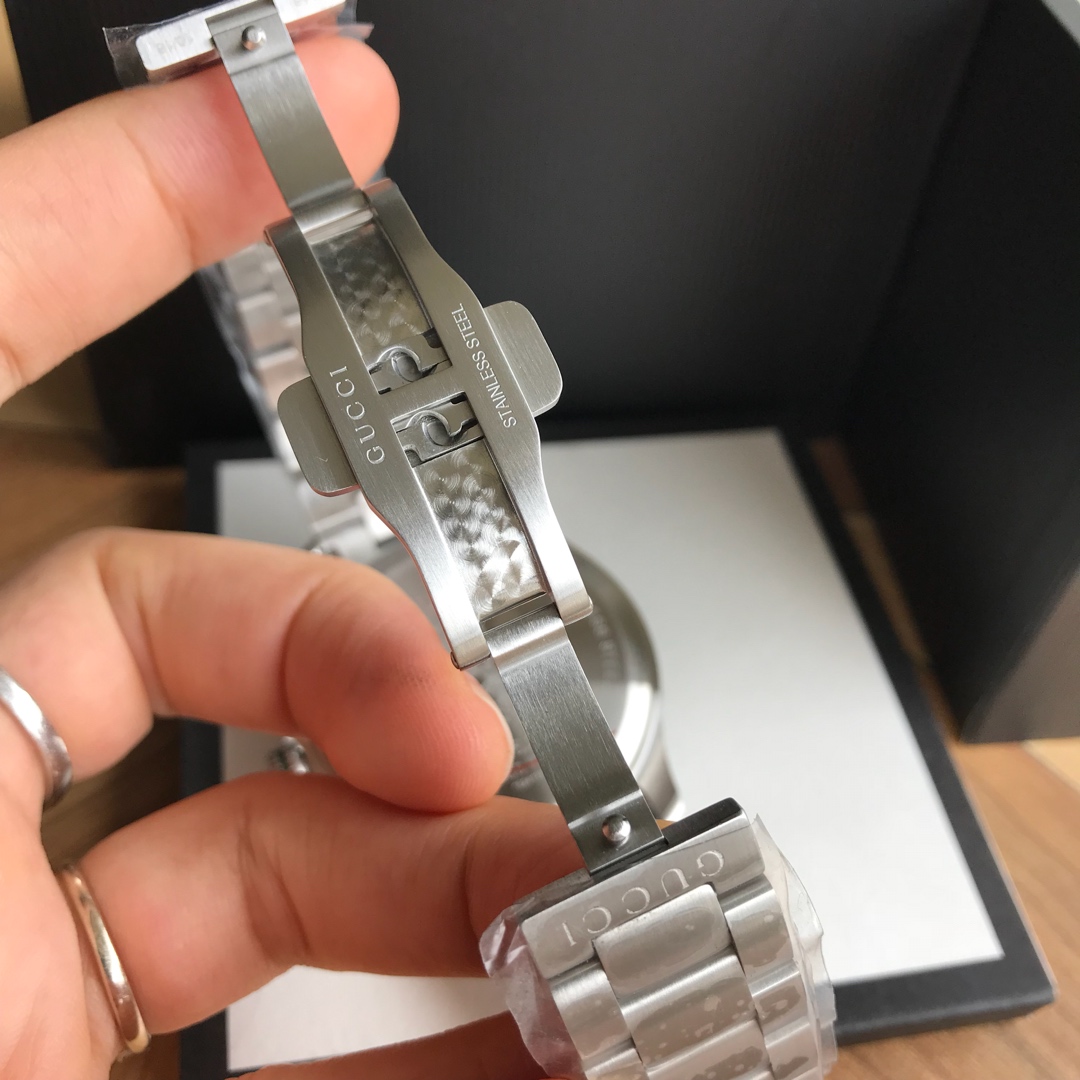 大販売 グッチ腕時計 買取スーパーコピー 防水 紳士ウォッチ レザー  Gタイムレス ハンサム ブラック_8