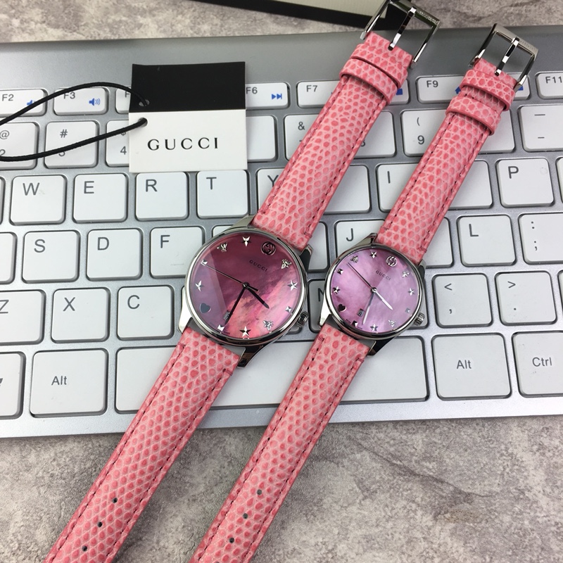グッチ 時計 一覧偽物 シンプル  腕時計 防水 ウォッチ 蛇プリント  Gタイムレス 本革 ピンク_2