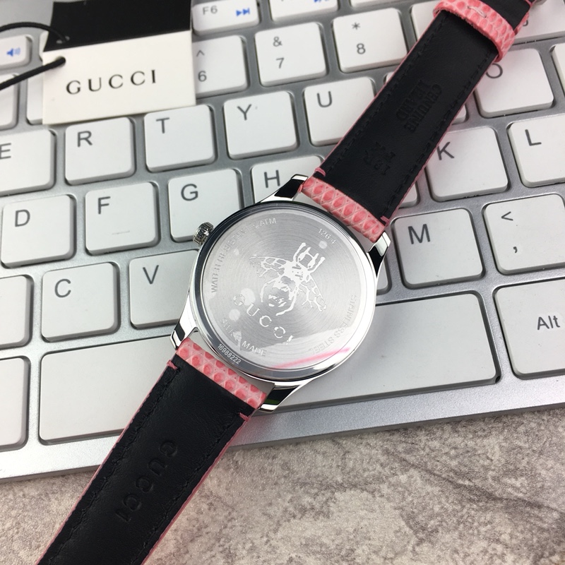 グッチ 時計 一覧偽物 シンプル  腕時計 防水 ウォッチ 蛇プリント  Gタイムレス 本革 ピンク_9