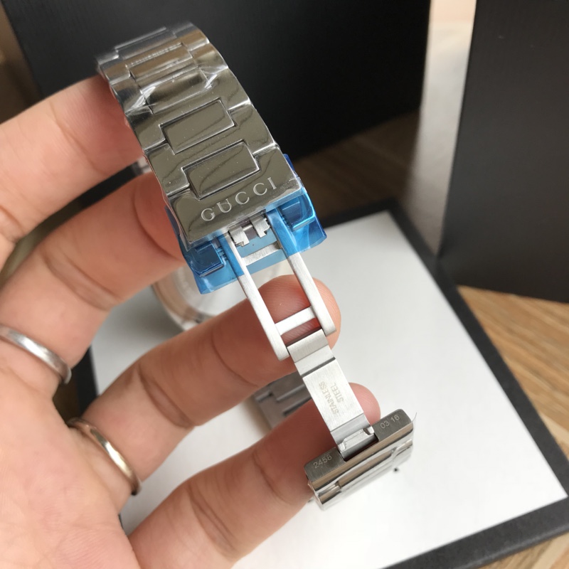 グッチ 時計 カラフルスーパーコピー 防水 ウォッチ 紳士  Gタイムレス スチールバンド ホワイト_4
