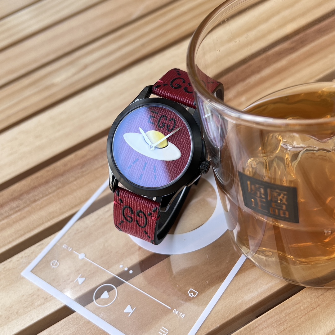 グッチ腕時計買取価格偽物 ファッション ウォッチ  Gタイムレス 優雅 ビジネス 防水 プリント レッド_2