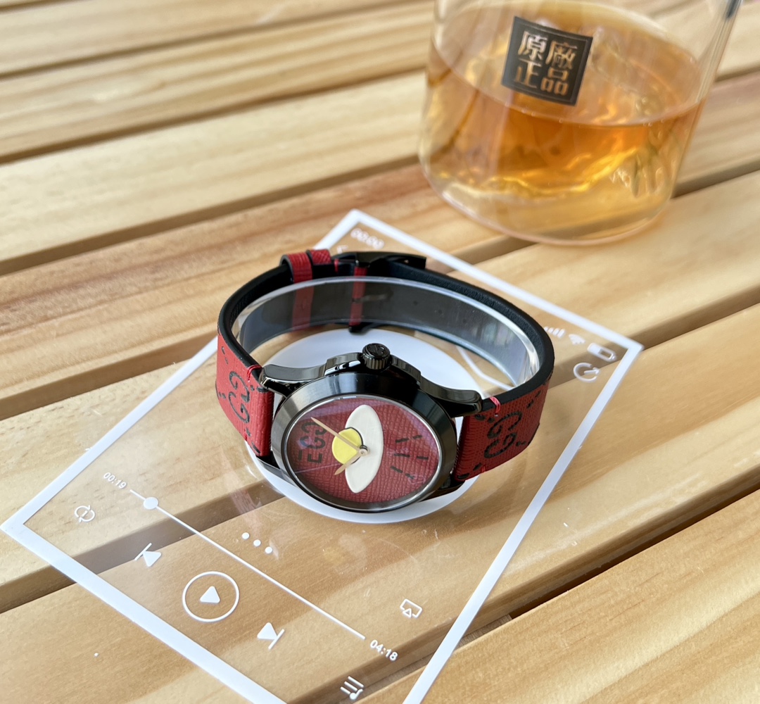 グッチ腕時計買取価格偽物 ファッション ウォッチ  Gタイムレス 優雅 ビジネス 防水 プリント レッド_7