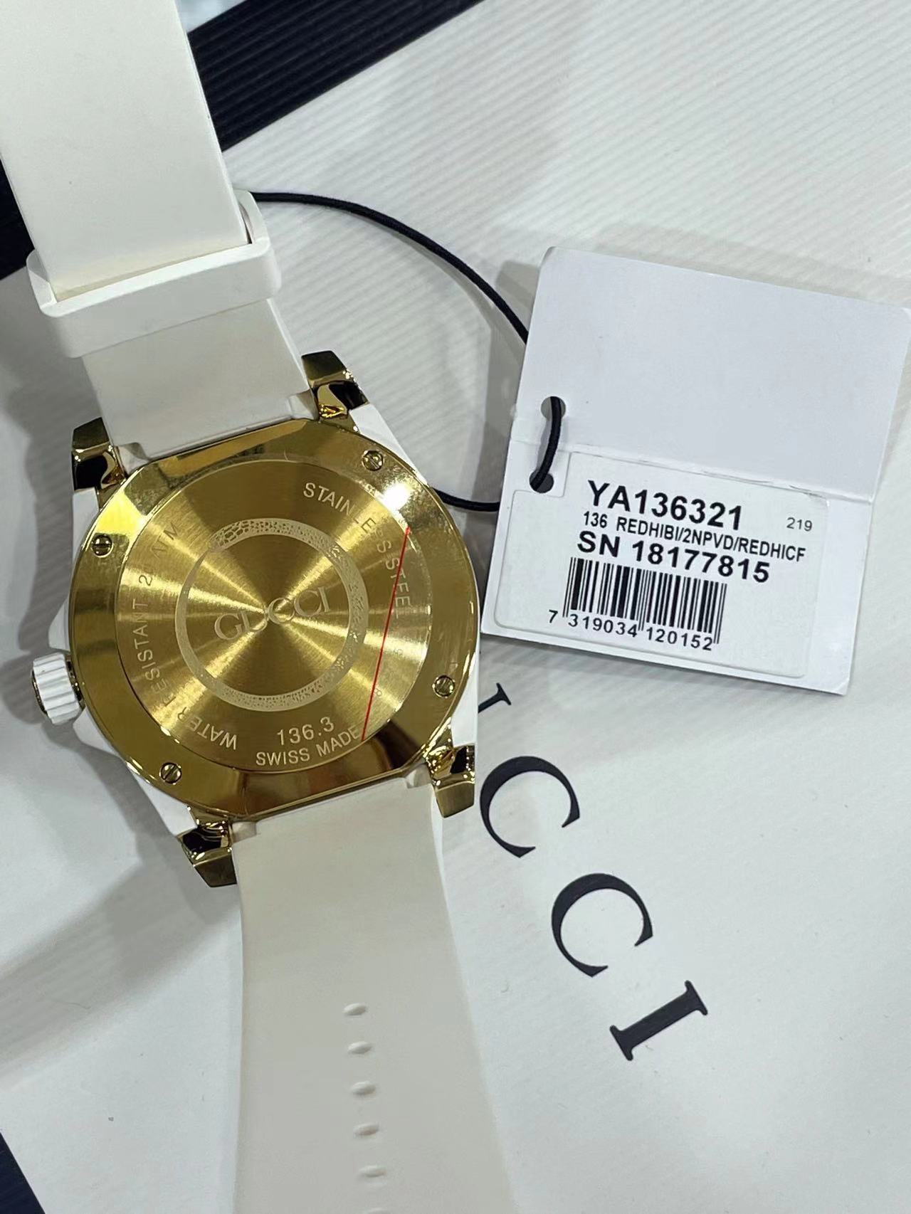 グッチ腕時計買取価格スーパーコピー ウォッチ 防水 ダイヴ 蛇プリント 紳士 ゴムバンド ホワイト_9