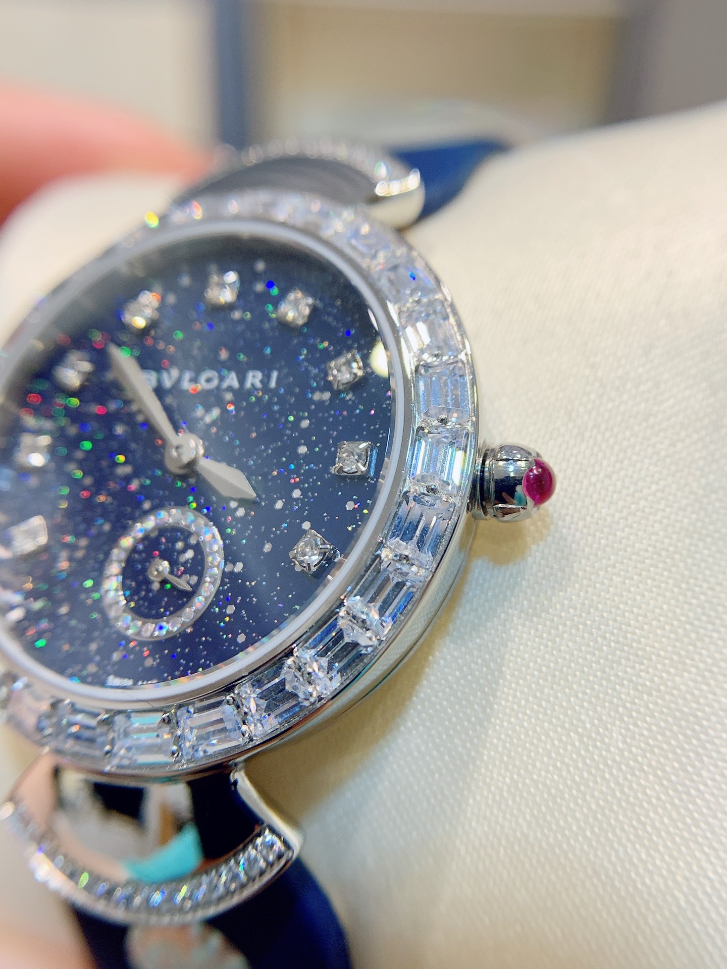 BVLGARI オメガ ブルガリ偽物 ウォッチ ディーヴァズ ドリーム 防水 優雅 レザー ダイヤモンド飾り ブルー_2