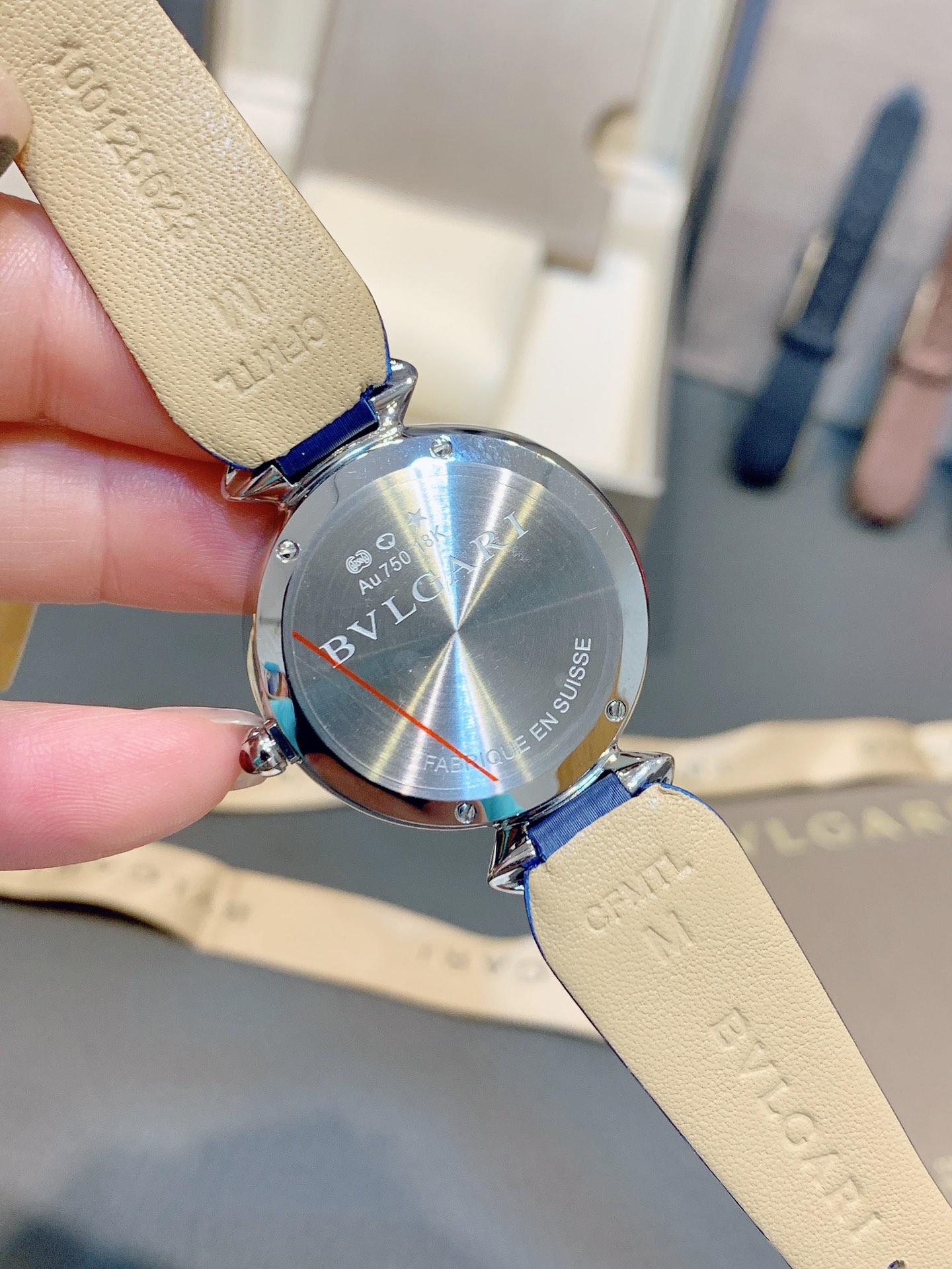 BVLGARI オメガ ブルガリ偽物 ウォッチ ディーヴァズ ドリーム 防水 優雅 レザー ダイヤモンド飾り ブルー_4