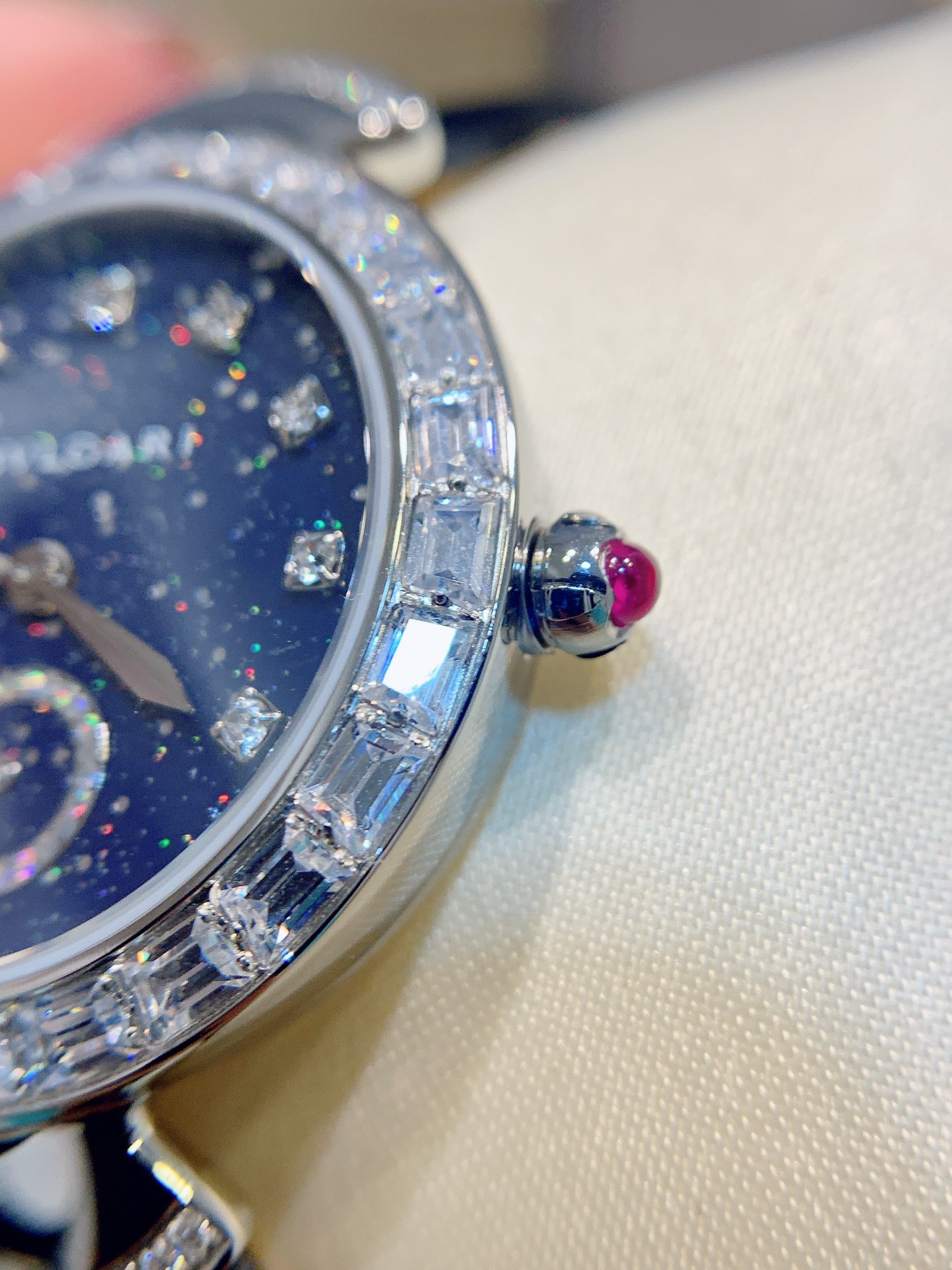 BVLGARI ブルガリ 時計 モテ るコピー ウォッチ ディーヴァズ ドリーム 防水 優雅 レザー ダイヤモンド飾り ブルー_2
