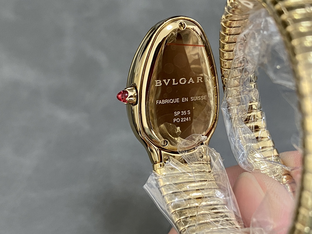 お買い得品 オメガ ブルガリコピー セルペンティ ウォッチ 蛇かたち 優雅 シンプル ゴールドケース ブルー_6