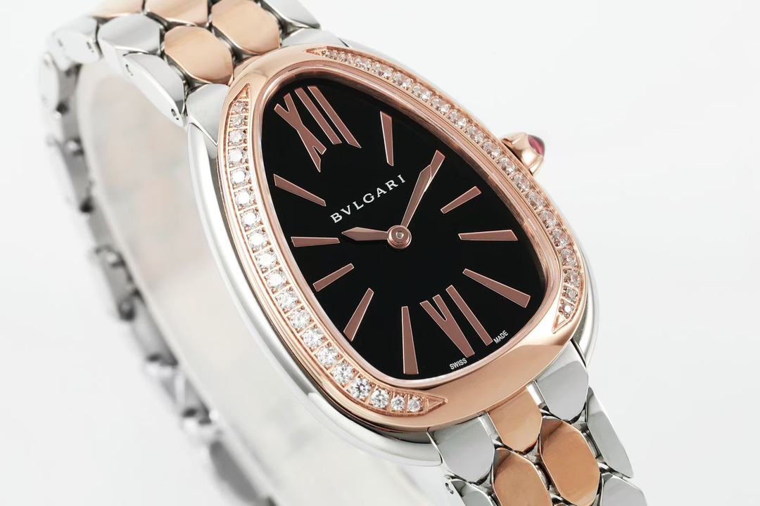BVLGARI オメガ ブルガリ偽物 ダイヤモンド飾り 魅力 セルペンティ ウォッチ 蛇かたち ブラック_2