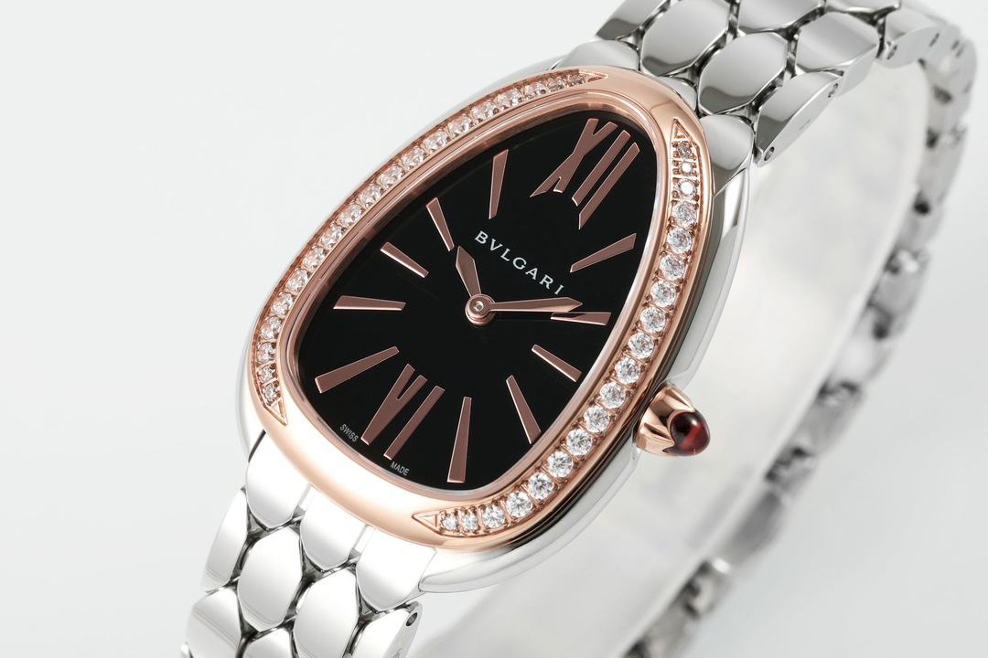 BVLGARI ブルガリ 時計 モテ るコピー ダイヤモンド飾り 魅力 セルペンティ ウォッチ 蛇かたち ブラック_3
