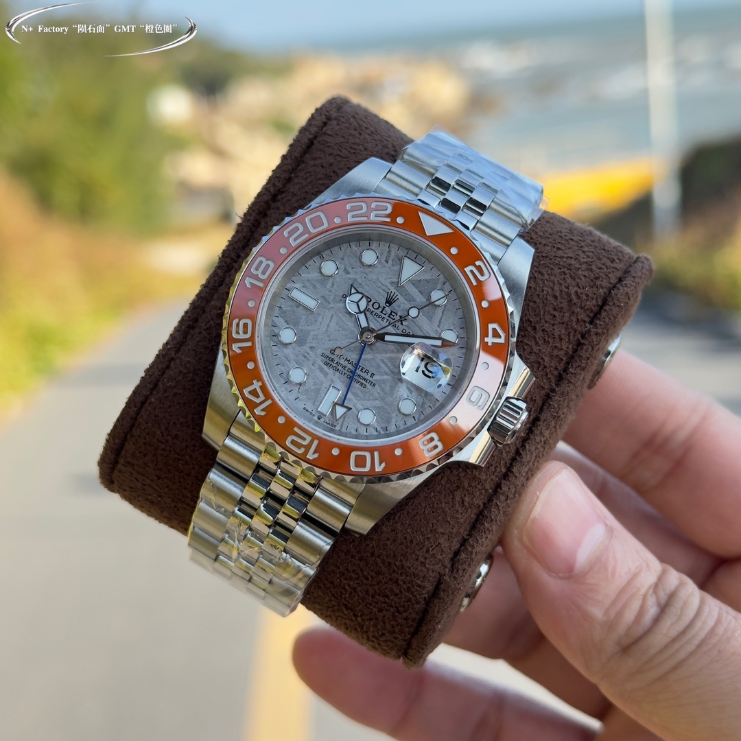 超人気 ロレックス gmt マスター 2スーパーコピー ウォッチ 夜光 防水 スチールバンド 高級品 オレンジ色_2