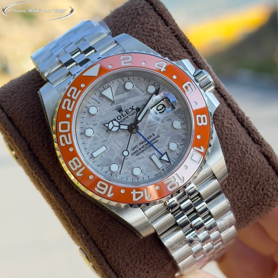 超人気 ロレックス gmt マスター 2スーパーコピー ウォッチ 夜光 防水 スチールバンド 高級品 オレンジ色_3