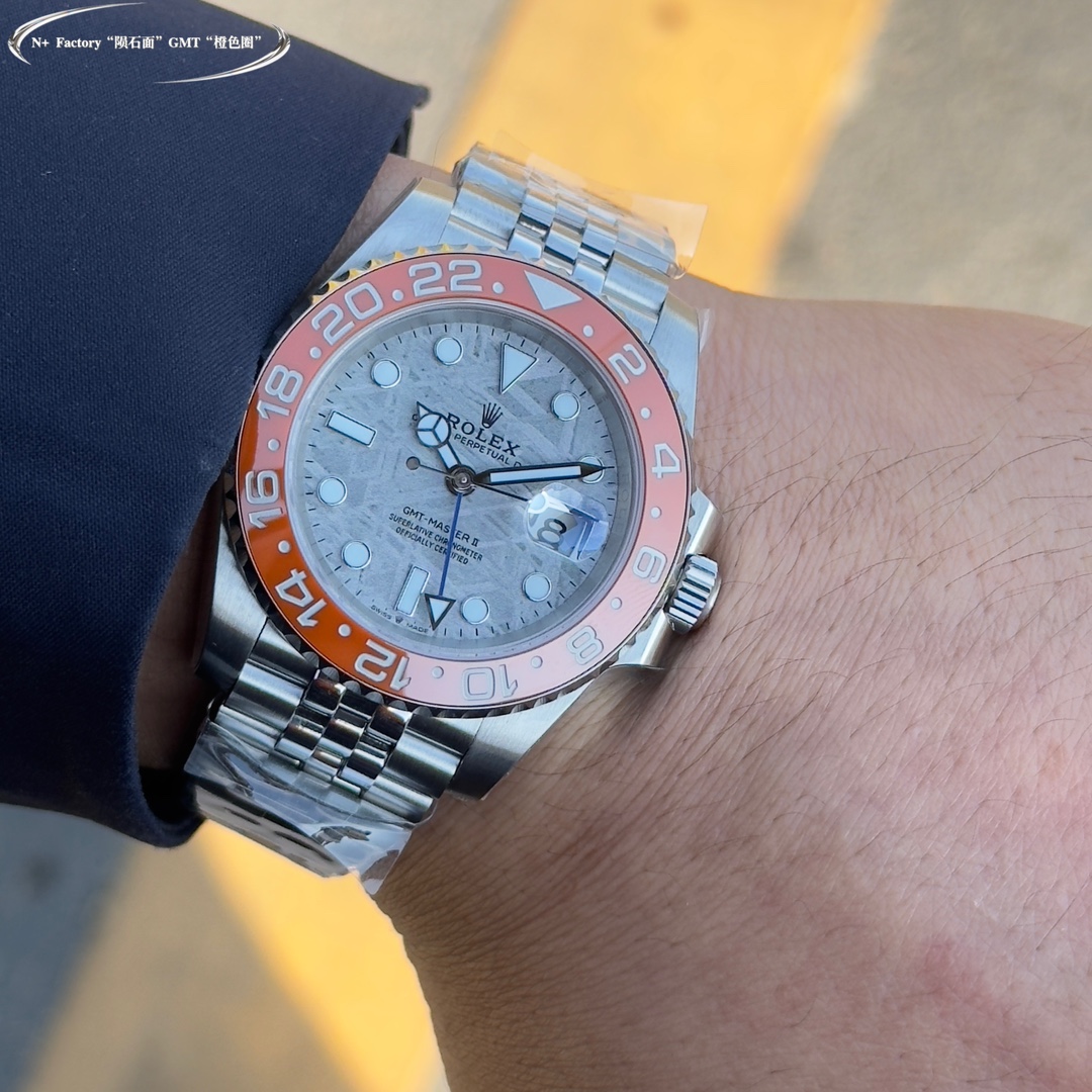超人気 ロレックス gmt マスター 2スーパーコピー ウォッチ 夜光 防水 スチールバンド 高級品 オレンジ色_4