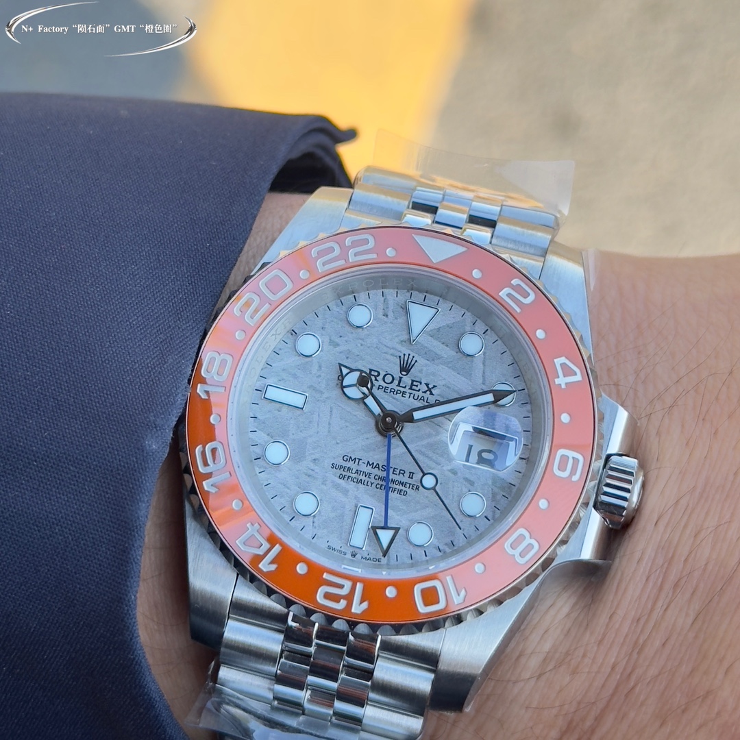 超人気 ロレックス gmt マスター 2スーパーコピー ウォッチ 夜光 防水 スチールバンド 高級品 オレンジ色_5