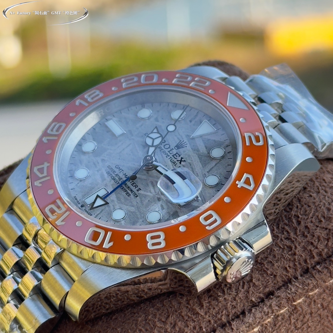 超人気 ロレックス gmt マスター 2スーパーコピー ウォッチ 夜光 防水 スチールバンド 高級品 オレンジ色_6