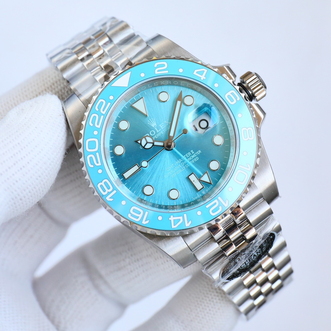 個性的な ロレックス gmt マスター 2 買取 価格偽物 ウォッチ 夜光 防水 スチールバンド 上質 メンズ ブルー_1