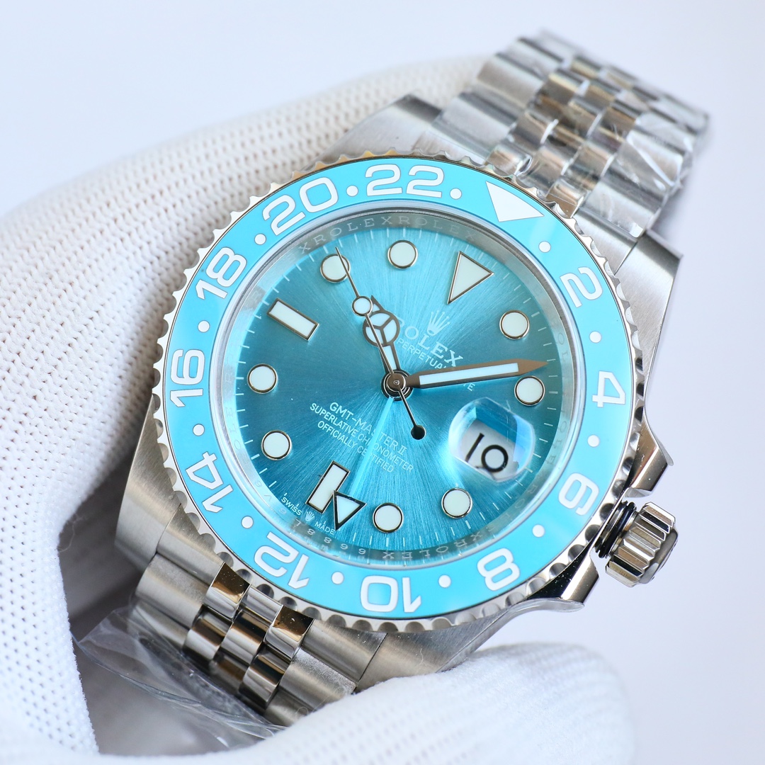 個性的な ロレックス gmt マスター 2 買取 価格偽物 ウォッチ 夜光 防水 スチールバンド 上質 メンズ ブルー_3