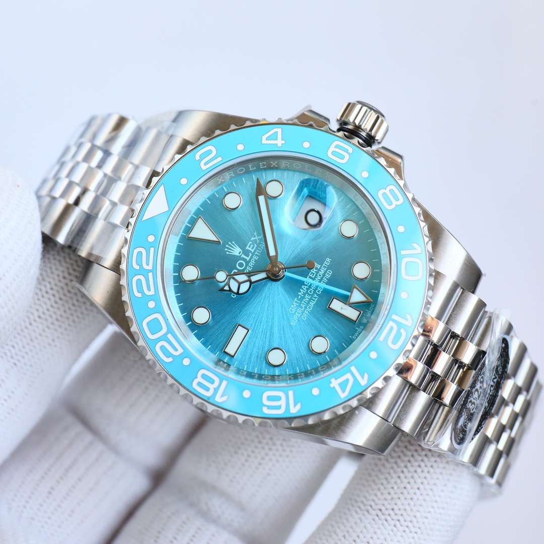 個性的な ロレックス gmt マスター 2 買取 価格偽物 ウォッチ 夜光 防水 スチールバンド 上質 メンズ ブルー_5