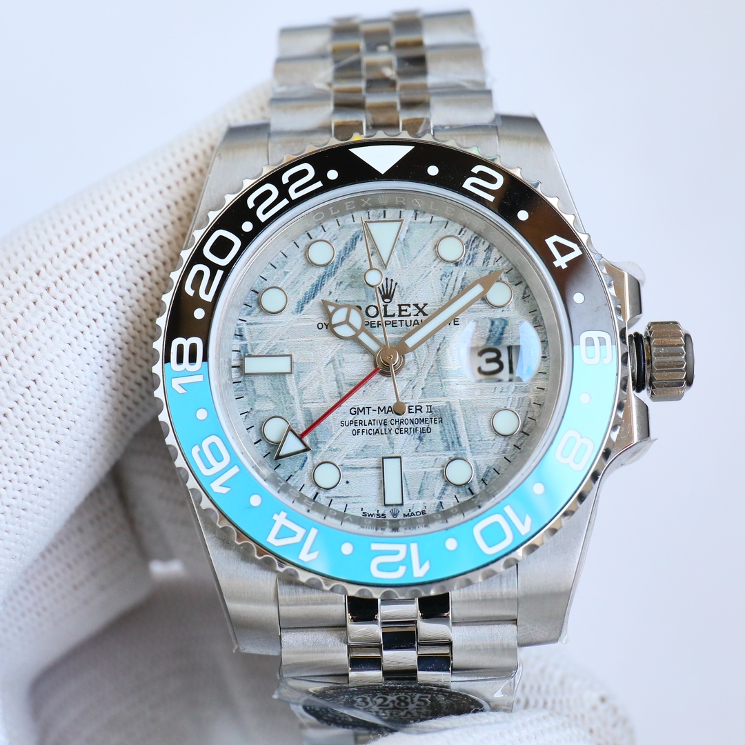 シンプル ロレックス gmt マスターコピー ウォッチ 夜光 防水 スチールバンド 上質 メンズ ブルー_1