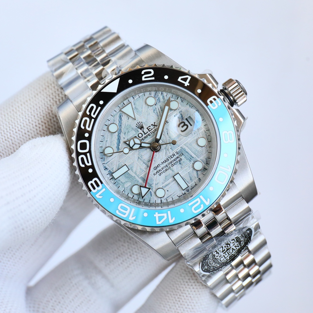 シンプル ロレックス gmt マスターコピー ウォッチ 夜光 防水 スチールバンド 上質 メンズ ブルー_2