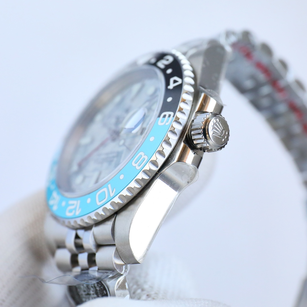 シンプル ロレックス gmt マスターコピー ウォッチ 夜光 防水 スチールバンド 上質 メンズ ブルー_4
