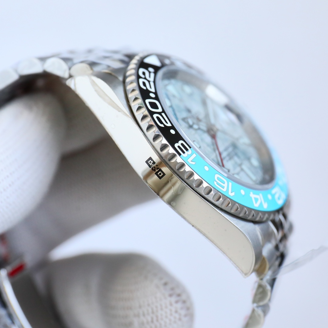 シンプル ロレックス gmt マスターコピー ウォッチ 夜光 防水 スチールバンド 上質 メンズ ブルー_5