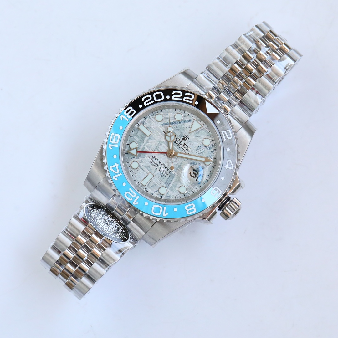 シンプル ロレックス gmt マスターコピー ウォッチ 夜光 防水 スチールバンド 上質 メンズ ブルー_10