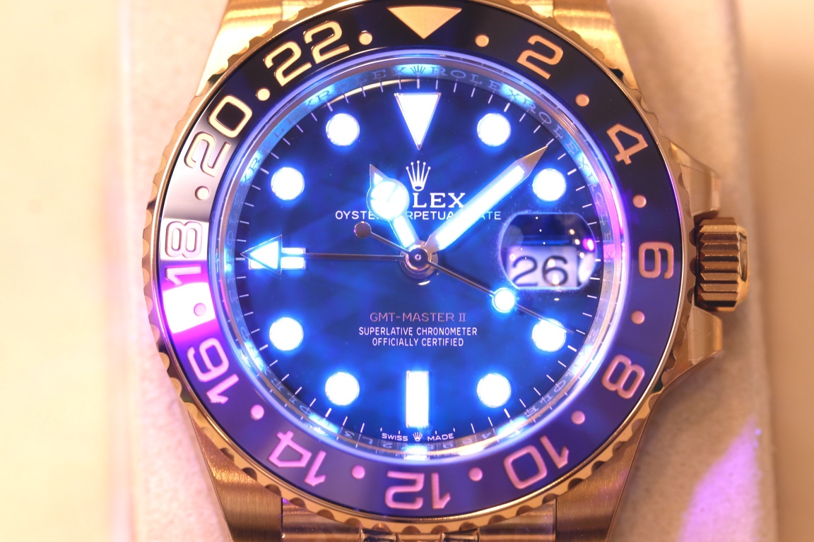 ROLEX gmt マスター 2 ペプシ 買取偽物 夜光 防水 ウォッチ スチールバンド アップル品 ブラック_8