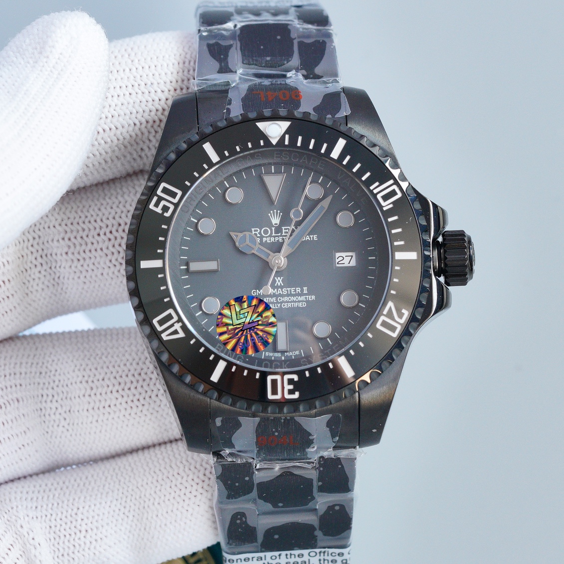 ROLEX アップル品 ロレックス gmt 買取 価格コピー 夜光 防水 ウォッチ スチールバンド ブラック_1