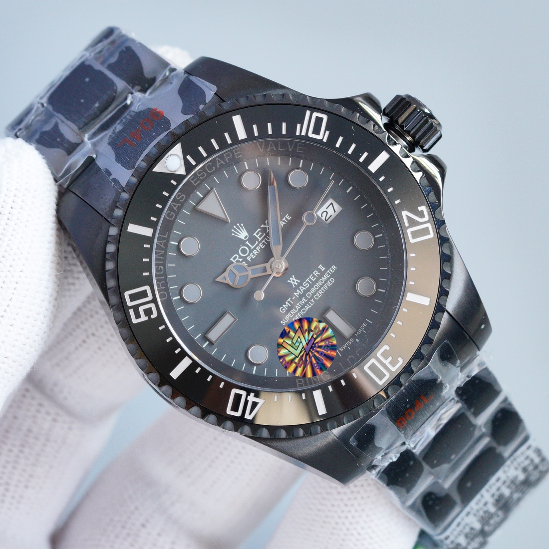 ROLEX アップル品 ロレックス gmt 買取 価格コピー 夜光 防水 ウォッチ スチールバンド ブラック_3