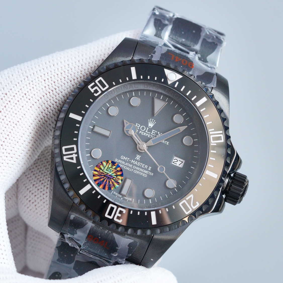 ROLEX アップル品 ロレックス gmt 買取 価格コピー 夜光 防水 ウォッチ スチールバンド ブラック_4