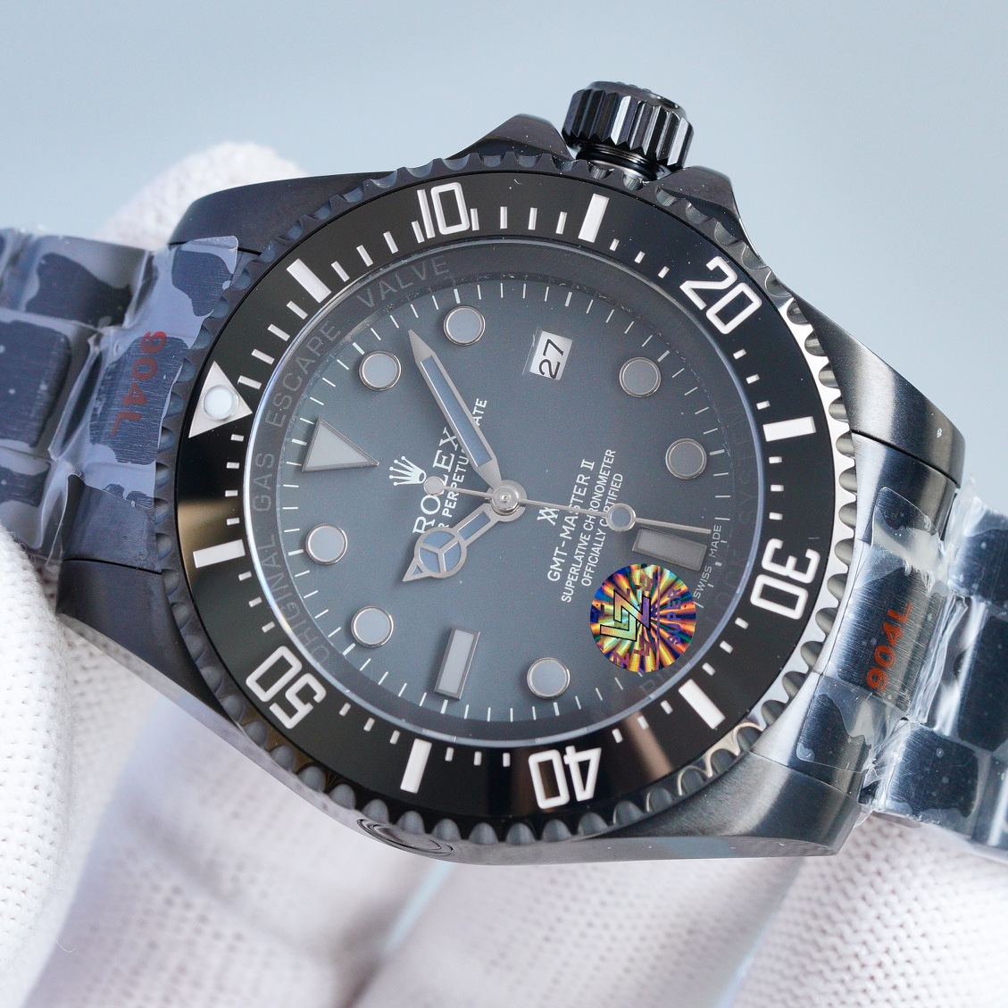 ROLEX アップル品 ロレックス gmt 買取 価格コピー 夜光 防水 ウォッチ スチールバンド ブラック_5