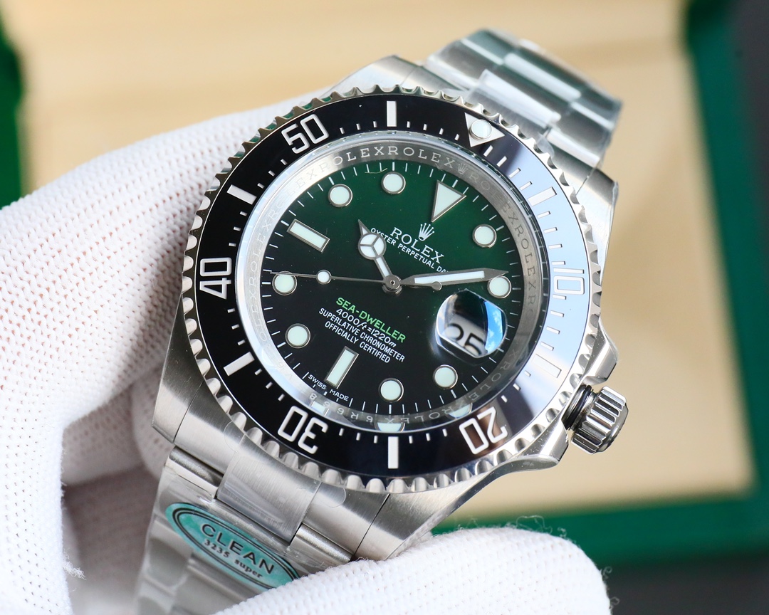 大得価のロレックス腕時計 値段偽物 ファッション感  防水 ウォッチ 高品質 シードゥエラー グリーン_2