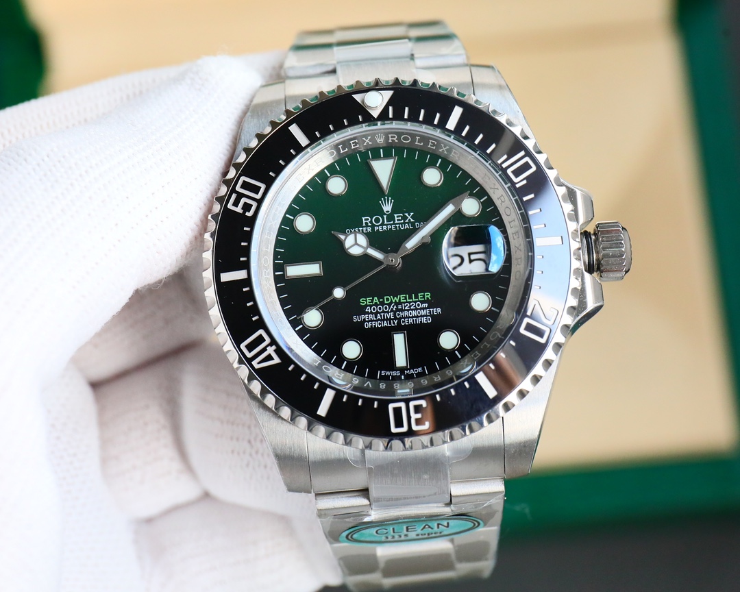 大得価のロレックス腕時計 値段偽物 ファッション感  防水 ウォッチ 高品質 シードゥエラー グリーン_3