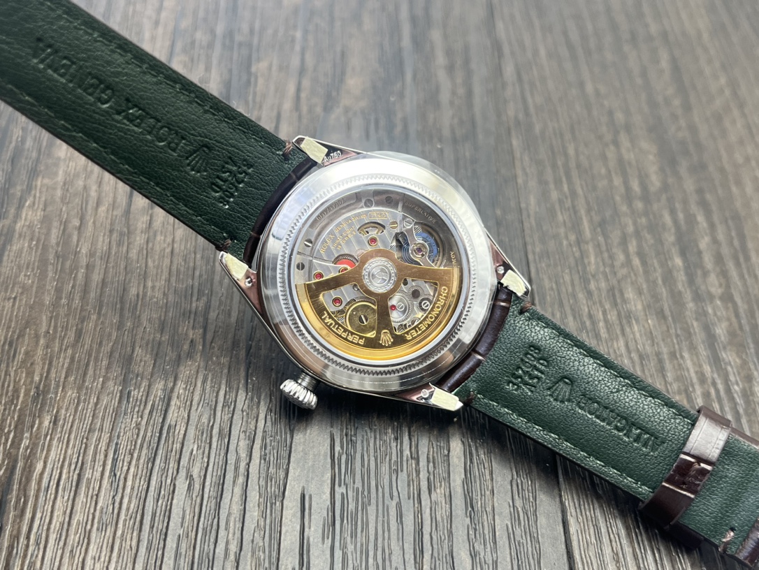 Rolex 1908 オイスター パーペチュアル 39偽物 ウォッチ 腕時計 防水 シンプル レザー ブルー_7