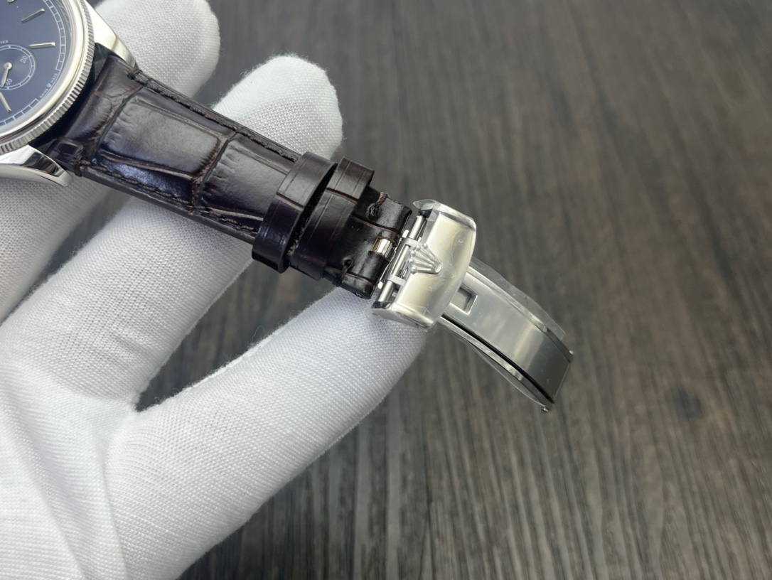 Rolex 1908 オイスター パーペチュアル 39偽物 ウォッチ 腕時計 防水 シンプル レザー ブルー_8
