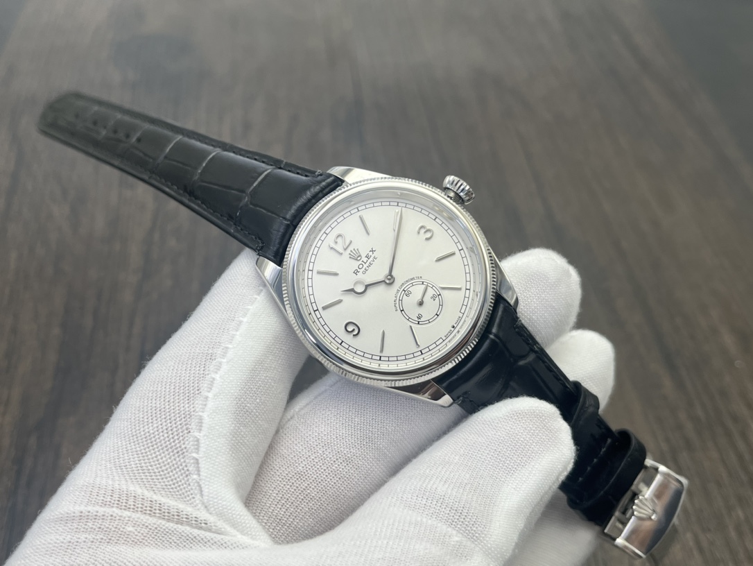 Rolex 1908 魅力的なロレックス オイスター パーペチュアル 価格コピー ウォッチ 腕時計 防水 シンプル レザー ホワイト_2