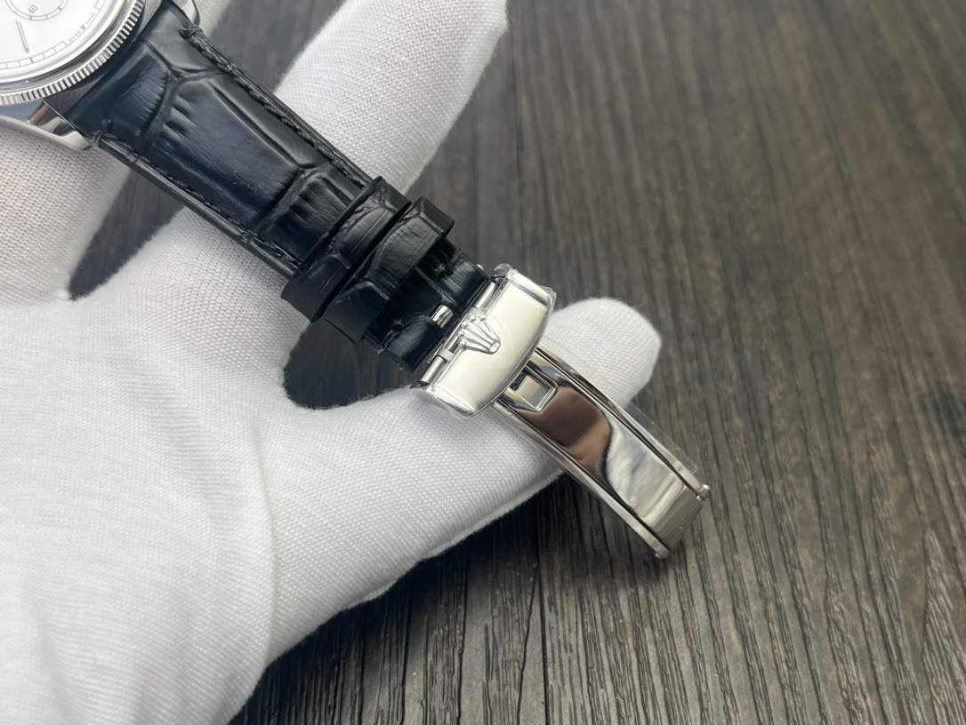 Rolex 1908 魅力的なロレックス オイスター パーペチュアル 価格コピー ウォッチ 腕時計 防水 シンプル レザー ホワイト_8