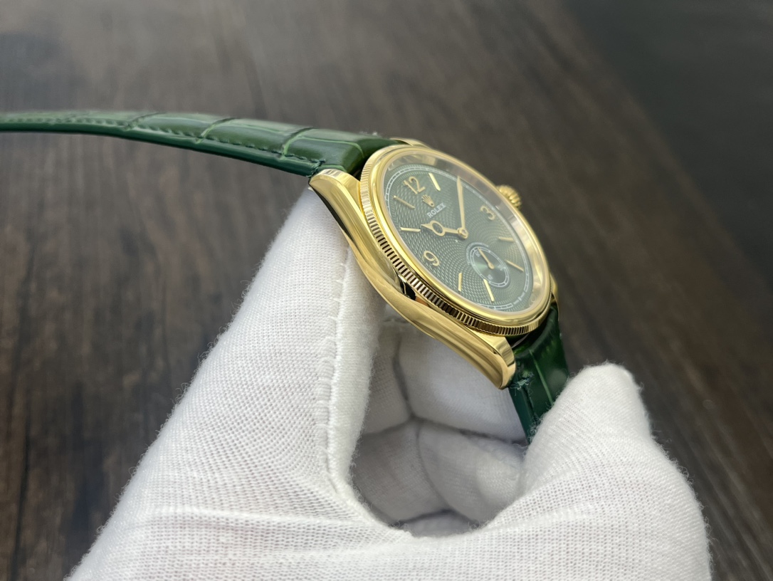 Rolex 1908 ロレックス オイスター パーペチュアル デイト偽物 ウォッチ 腕時計 防水 シンプル レザー グリーン_5
