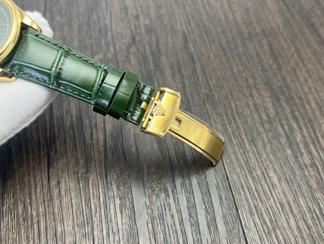 Rolex 1908 ロレックス オイスター パーペチュアル デイト偽物 ウォッチ 腕時計 防水 シンプル レザー グリーン_8