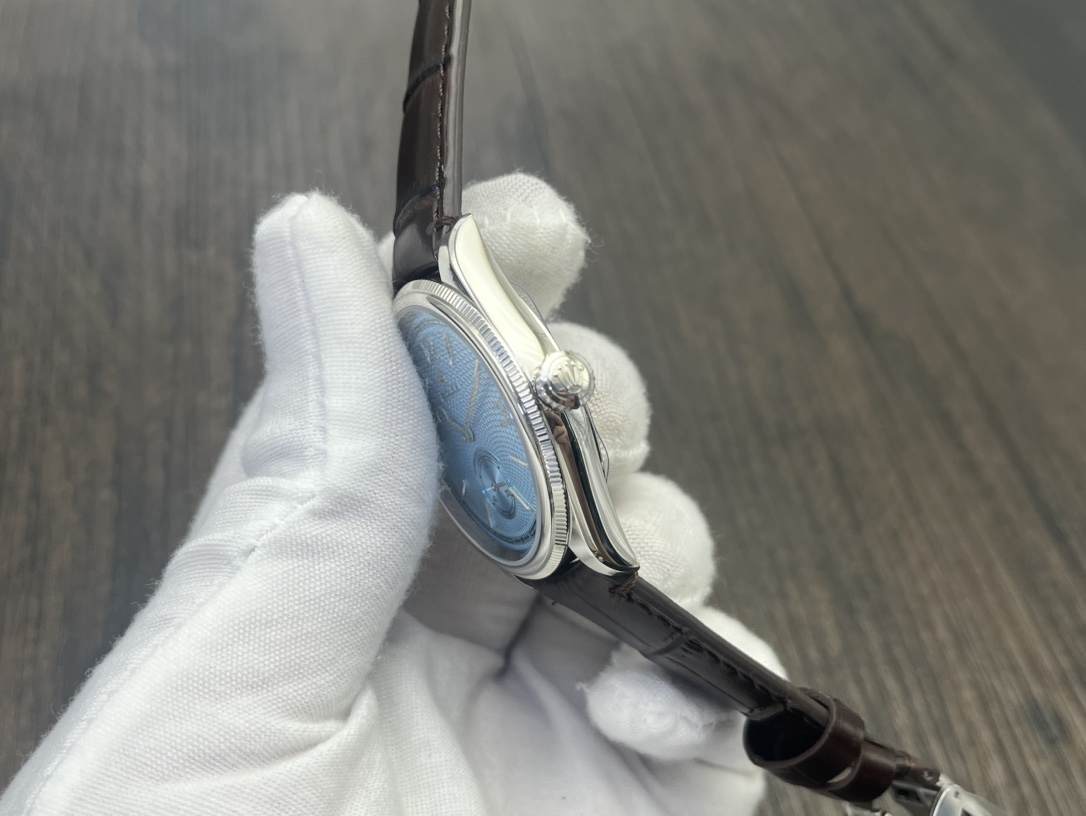 Rolex 1908 オイスター パーペチュアル デイトジャストコピー ウォッチ 腕時計 防水 シンプル レザー ブルー_6