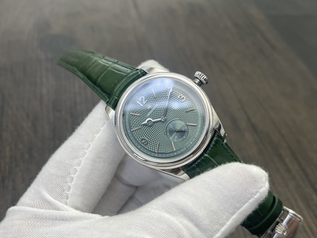 Rolex 1908 お勧め品 オイスター パーペチュアル デイト激安通販 ウォッチ 腕時計 防水 シンプル レザー グリーン_4