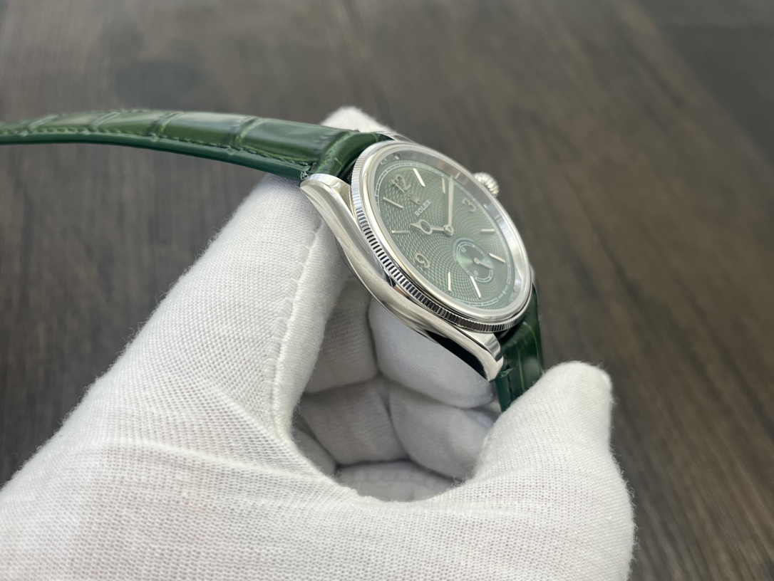 Rolex 1908 お勧め品 オイスター パーペチュアル デイト激安通販 ウォッチ 腕時計 防水 シンプル レザー グリーン_5