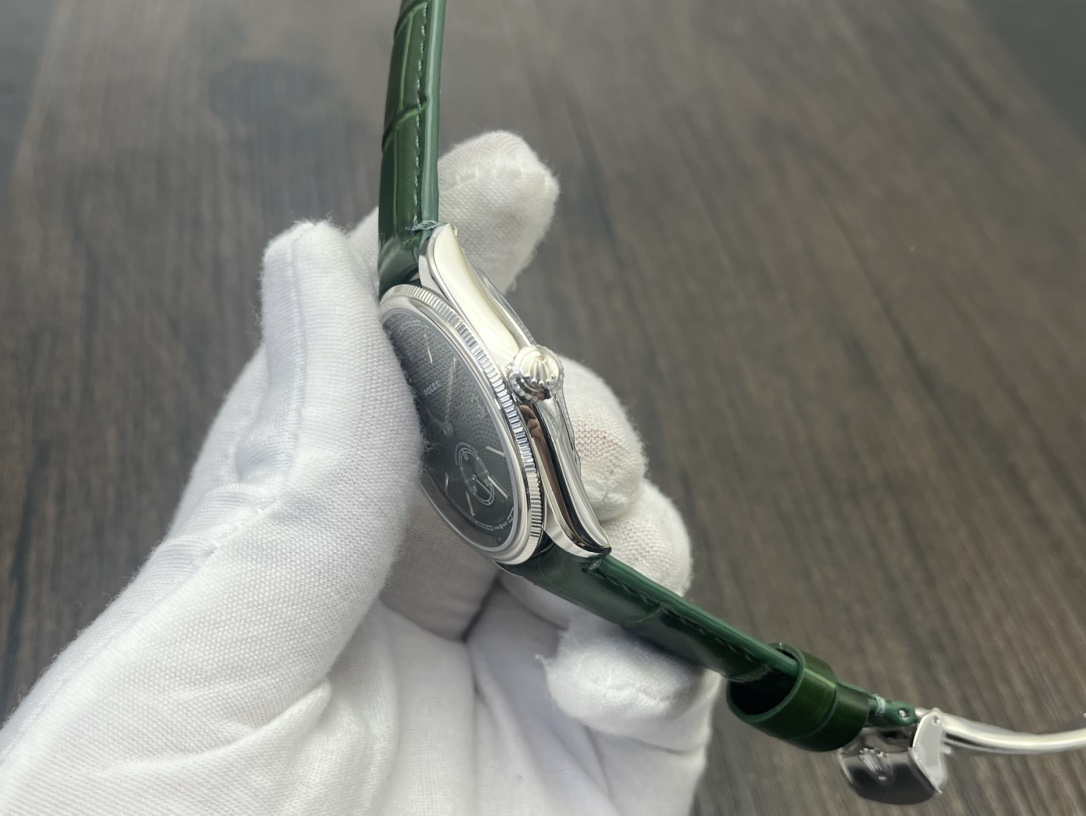 Rolex 1908 お勧め品 オイスター パーペチュアル デイト激安通販 ウォッチ 腕時計 防水 シンプル レザー グリーン_6