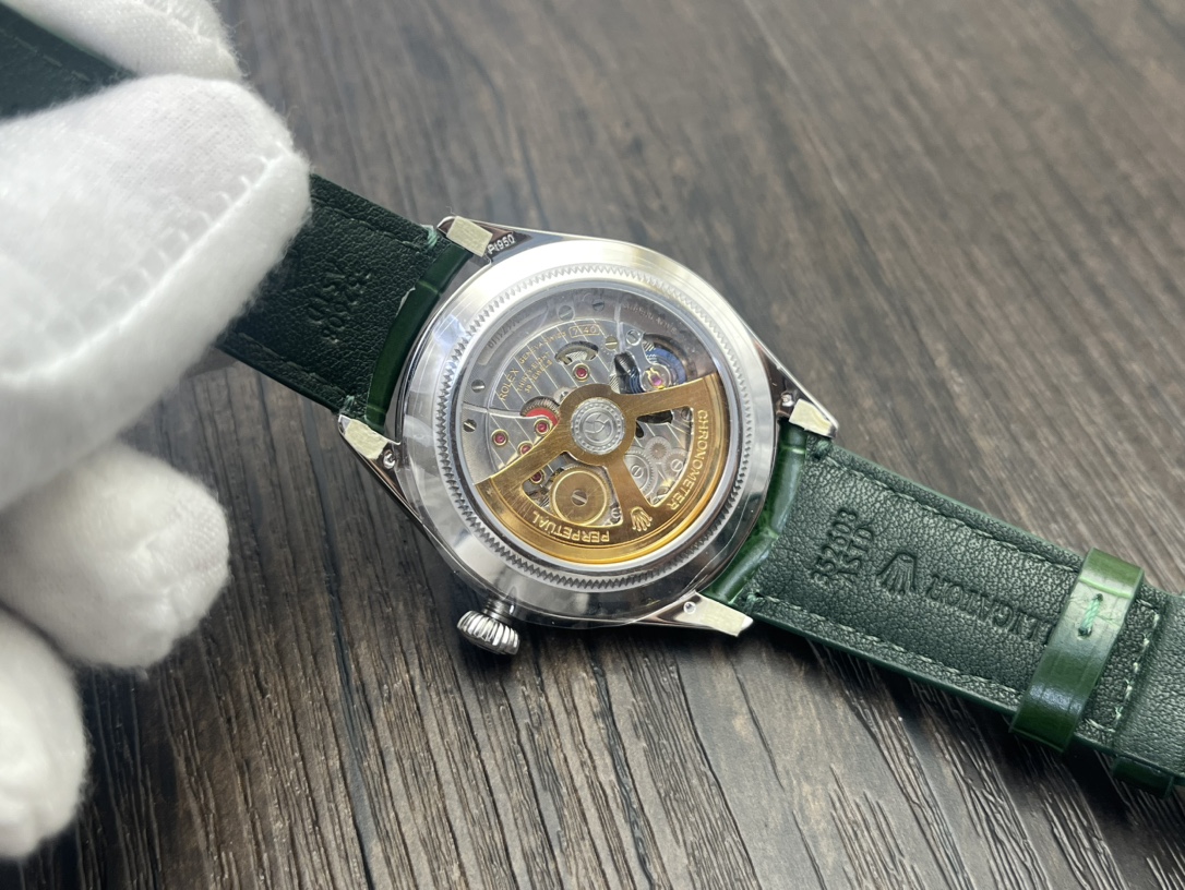 Rolex 1908 お勧め品 オイスター パーペチュアル デイト激安通販 ウォッチ 腕時計 防水 シンプル レザー グリーン_7