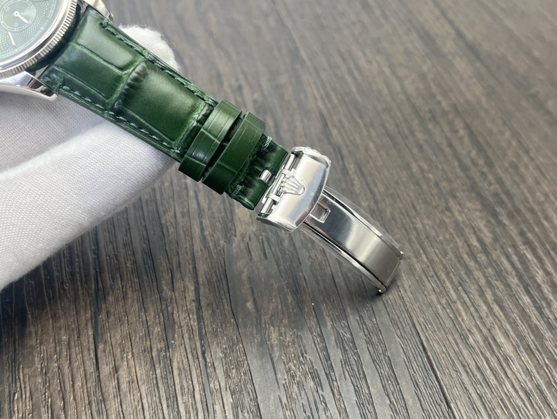 Rolex 1908 お勧め品 オイスター パーペチュアル デイト激安通販 ウォッチ 腕時計 防水 シンプル レザー グリーン_8