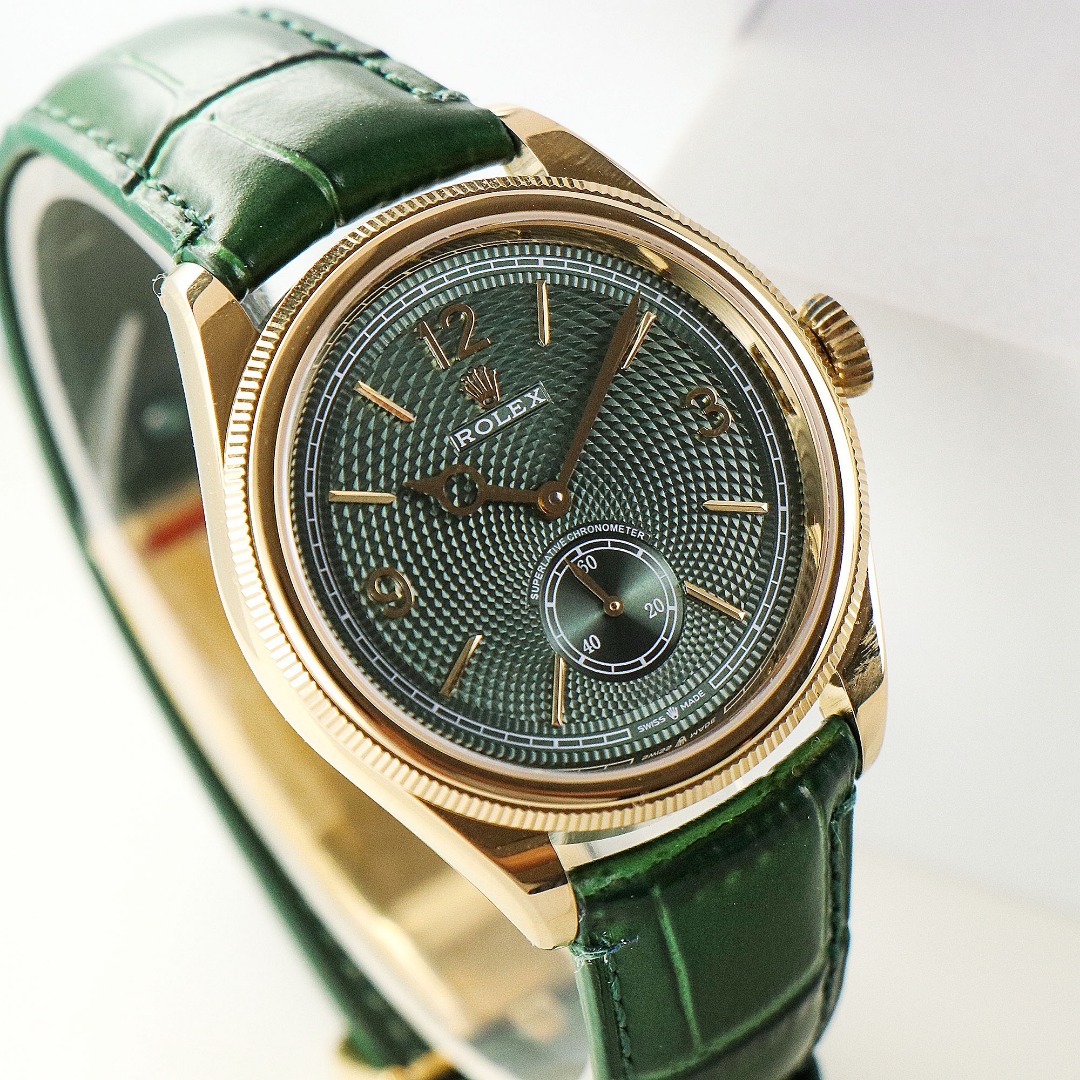 Rolex 1908 お洒落！オイスター パーペチュアル レディース偽物 ウォッチ 腕時計 防水 シンプル レザー グリーン_3